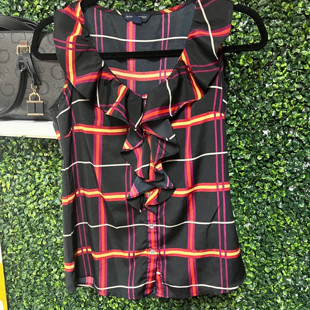 Banana Republic Multicolor Plaid Blouse